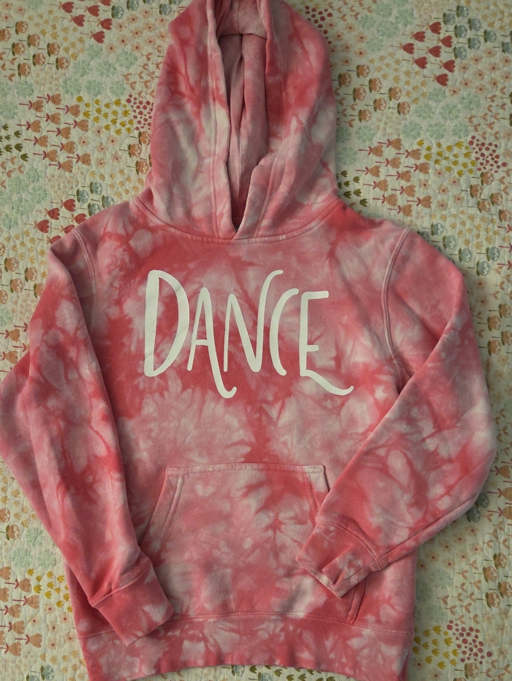 Tie-Dye Pink "Dance" Hoodie for Kids